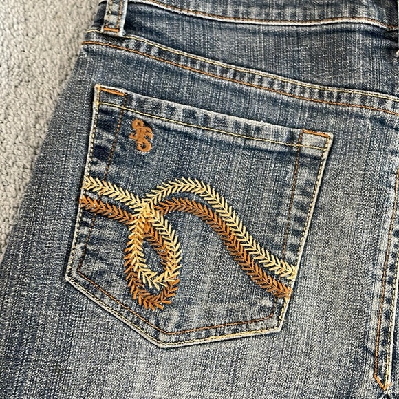 See Thru Soul 90s Y2K Denim Skirt Women’s 27 Raw Edge Western Cowgirl Distressed - Picture 10 of 12